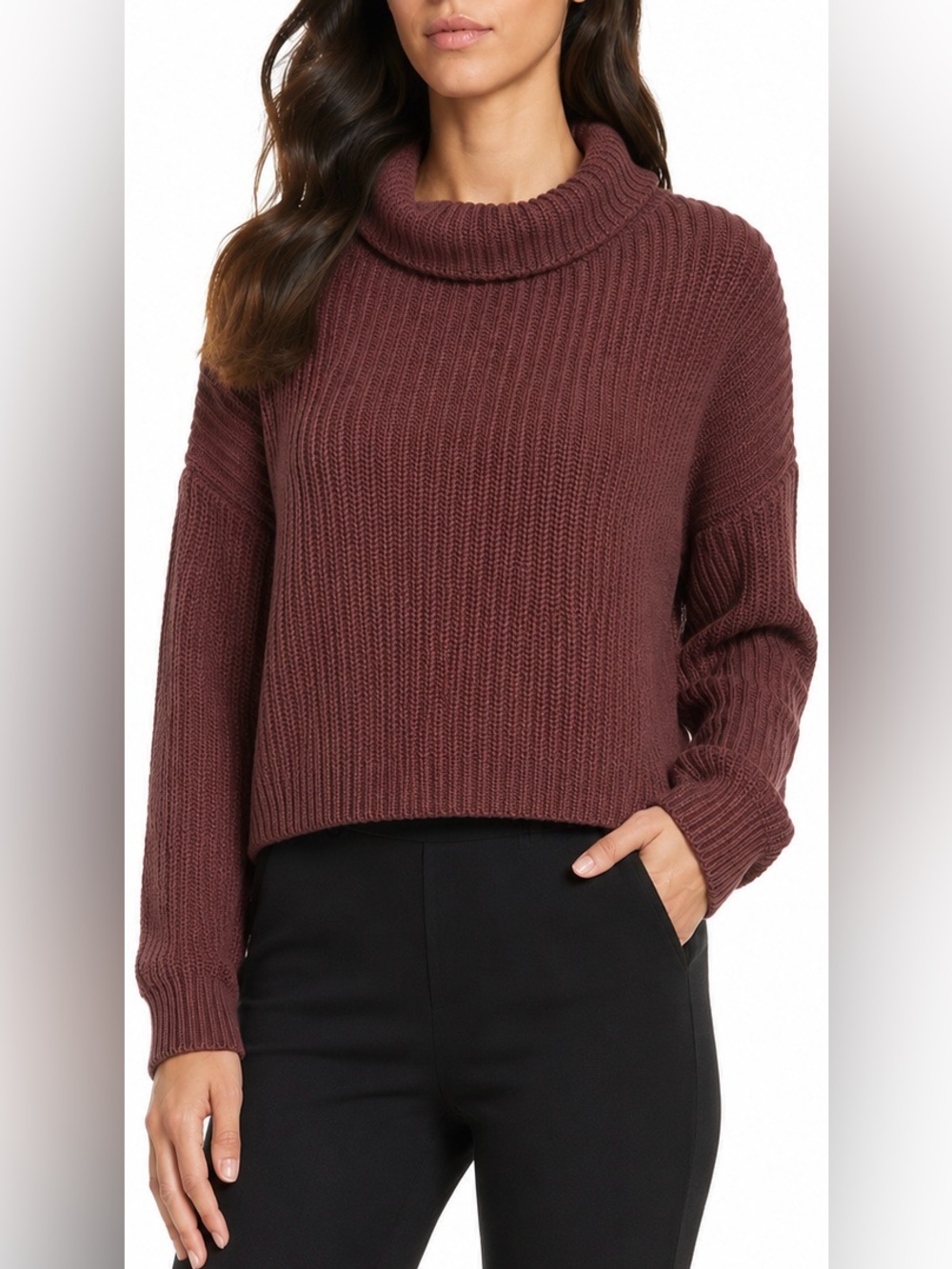 Aritzia Wilfred Montpellier Waist Turtleneck Sweater 100% merino wool Large